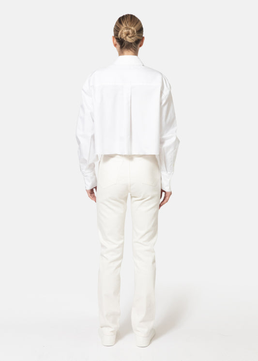 Opie Cropped Shirt in Cotton Oxford