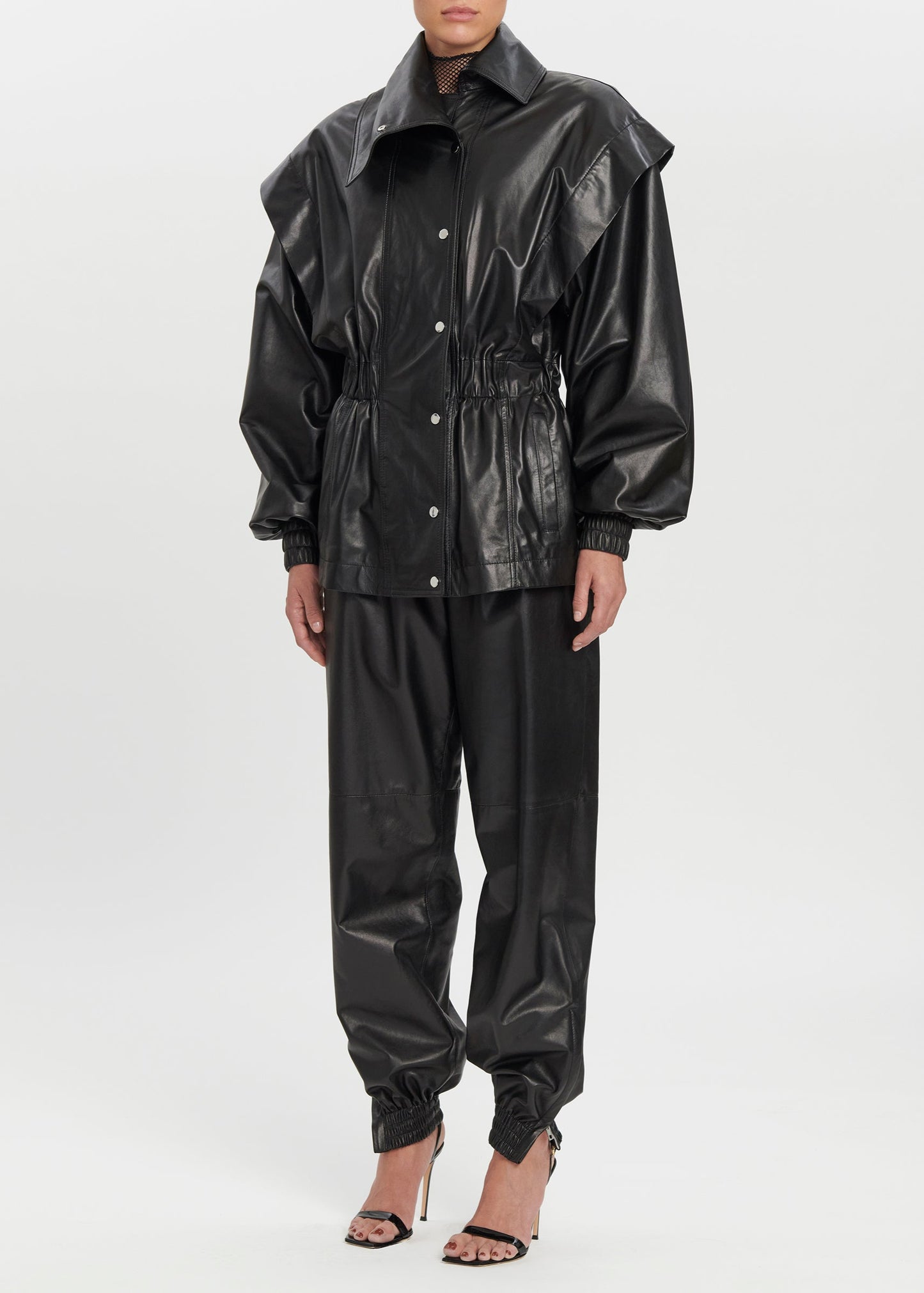 Misha Leather Track Jacket