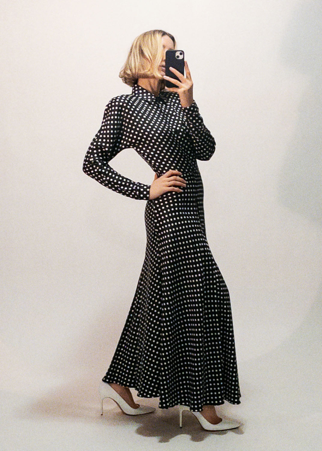 Garland Shirt Dress in Silk Satin