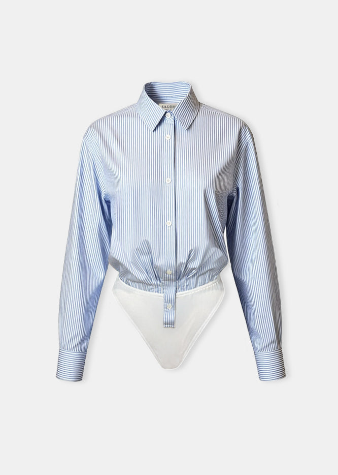 Tonne Shirt Bodysuit in Cotton Poplin